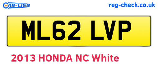 ML62LVP are the vehicle registration plates.