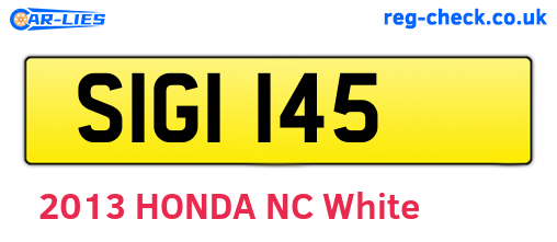 SIG1145 are the vehicle registration plates.