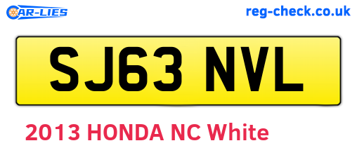 SJ63NVL are the vehicle registration plates.