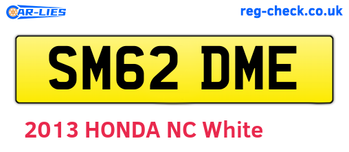 SM62DME are the vehicle registration plates.