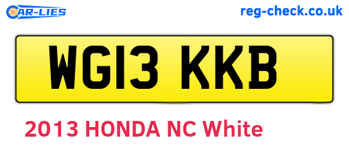 WG13KKB are the vehicle registration plates.