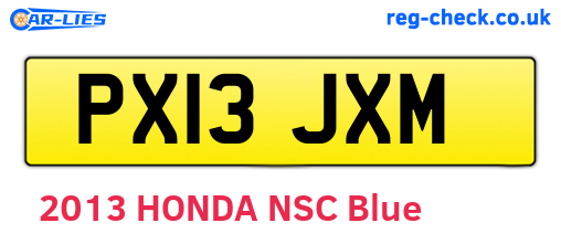 PX13JXM are the vehicle registration plates.
