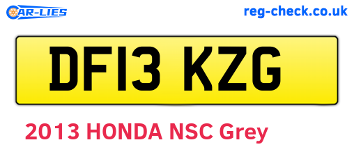 DF13KZG are the vehicle registration plates.