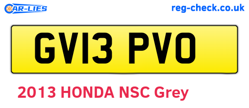 GV13PVO are the vehicle registration plates.