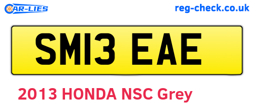 SM13EAE are the vehicle registration plates.