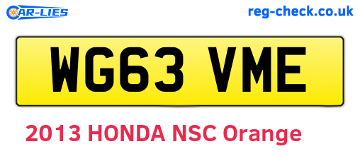 WG63VME are the vehicle registration plates.