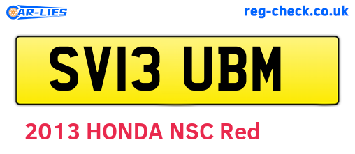 SV13UBM are the vehicle registration plates.