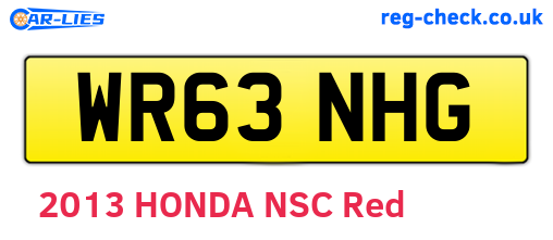 WR63NHG are the vehicle registration plates.