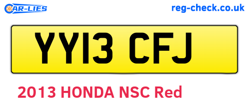 YY13CFJ are the vehicle registration plates.