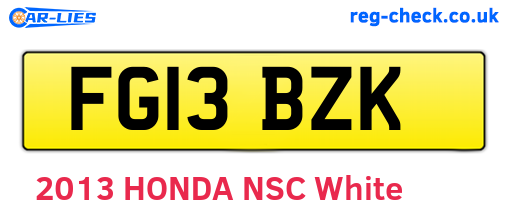 FG13BZK are the vehicle registration plates.