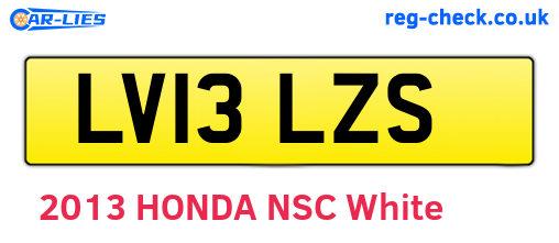 LV13LZS are the vehicle registration plates.