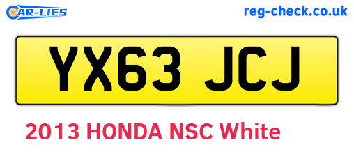 YX63JCJ are the vehicle registration plates.