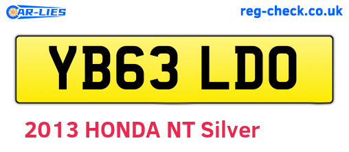 YB63LDO are the vehicle registration plates.