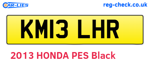 KM13LHR are the vehicle registration plates.