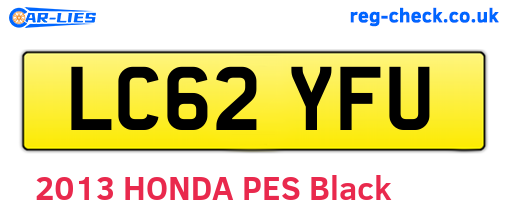 LC62YFU are the vehicle registration plates.