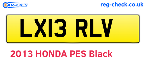 LX13RLV are the vehicle registration plates.