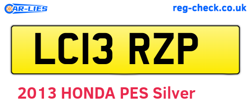 LC13RZP are the vehicle registration plates.