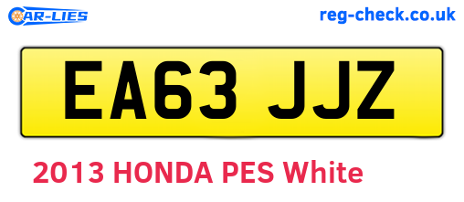 EA63JJZ are the vehicle registration plates.