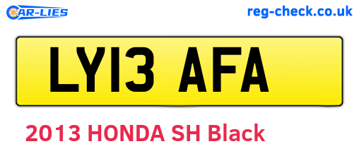 LY13AFA are the vehicle registration plates.