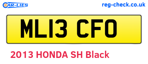 ML13CFO are the vehicle registration plates.
