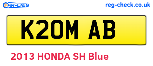 K20MAB are the vehicle registration plates.