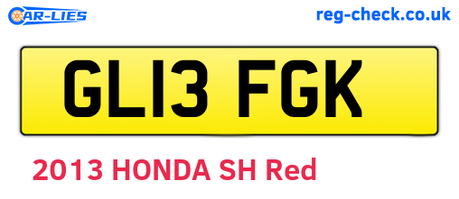 GL13FGK are the vehicle registration plates.