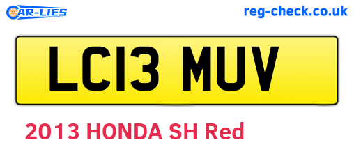 LC13MUV are the vehicle registration plates.