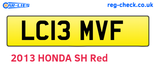 LC13MVF are the vehicle registration plates.