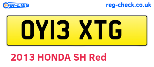 OY13XTG are the vehicle registration plates.