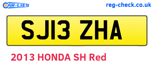 SJ13ZHA are the vehicle registration plates.
