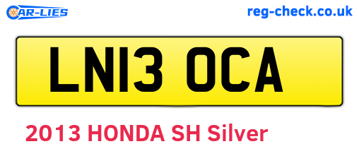 LN13OCA are the vehicle registration plates.