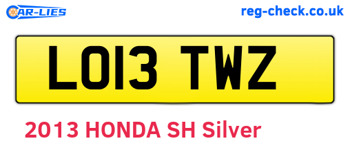 LO13TWZ are the vehicle registration plates.