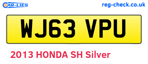 WJ63VPU are the vehicle registration plates.