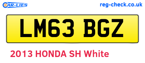LM63BGZ are the vehicle registration plates.