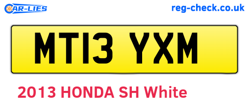MT13YXM are the vehicle registration plates.