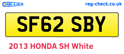 SF62SBY are the vehicle registration plates.
