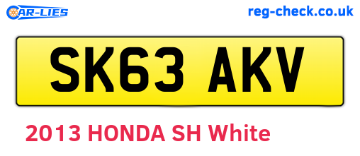 SK63AKV are the vehicle registration plates.