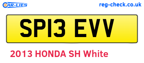 SP13EVV are the vehicle registration plates.