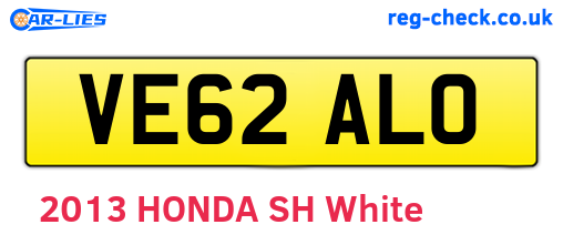VE62ALO are the vehicle registration plates.
