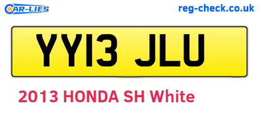 YY13JLU are the vehicle registration plates.