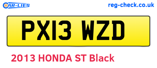 PX13WZD are the vehicle registration plates.