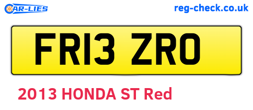 FR13ZRO are the vehicle registration plates.