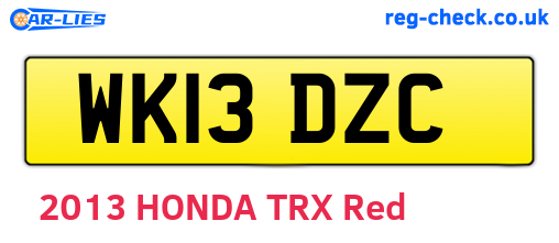 WK13DZC are the vehicle registration plates.