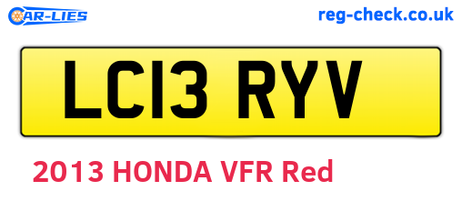 LC13RYV are the vehicle registration plates.