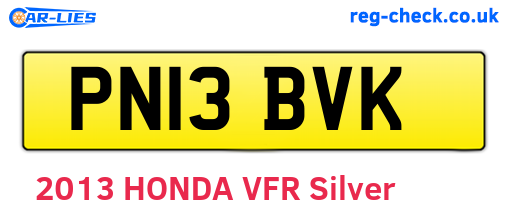 PN13BVK are the vehicle registration plates.