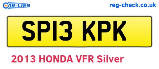 SP13KPK are the vehicle registration plates.