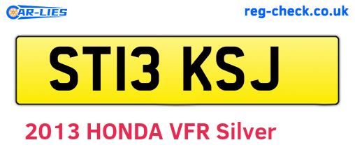 ST13KSJ are the vehicle registration plates.