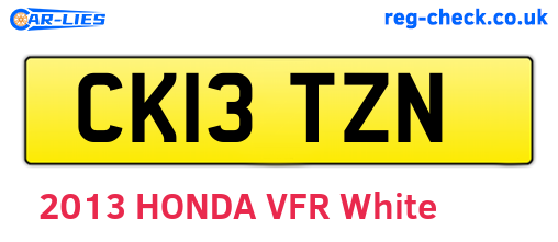 CK13TZN are the vehicle registration plates.