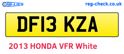 DF13KZA are the vehicle registration plates.