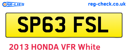 SP63FSL are the vehicle registration plates.